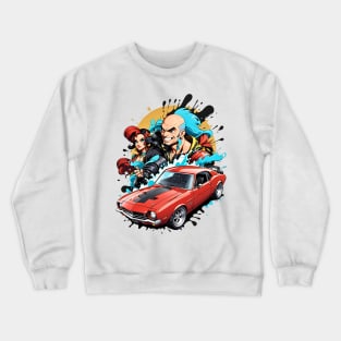 Cyberpunk Squad retro vintage muscle car poster design Crewneck Sweatshirt